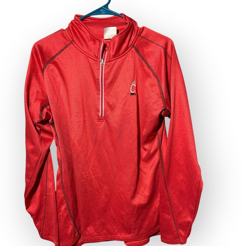 Knights Apparel Cincinnati Bearcats Womens Large Red Quarter Zip Pullover Jacket